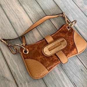 GUESS mini shoulder bag/clutch brown faux leather